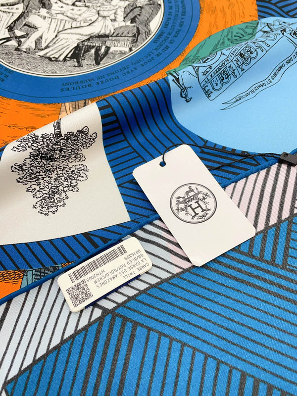 Jeu Des Omnibus Remix Scarf 90 CM In Colorful Silk Twill 211109