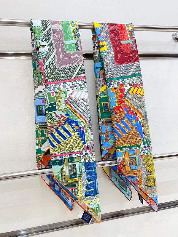 Pantin City scarf 90 CM In Colorful Silk Twill 211113