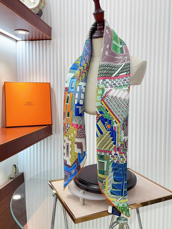 Pantin City scarf 90 CM In Colorful Silk Twill 211113