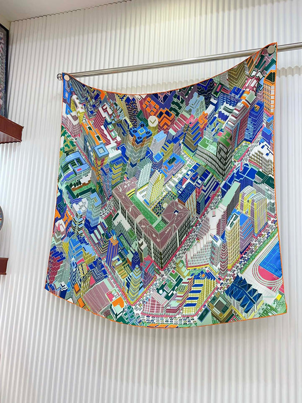 Pantin City scarf 90 CM In Colorful Silk Twill 211113