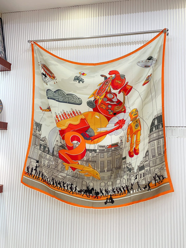 Parade Scarf 140 CM In Colorful Cashmere And Silk 340181
