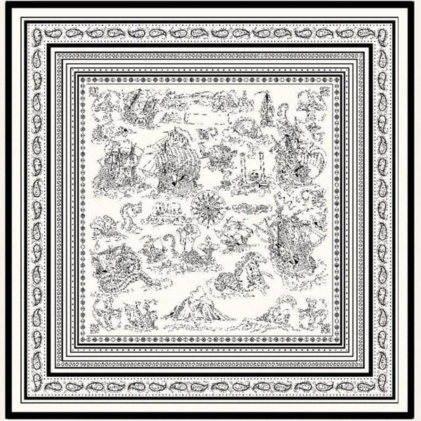 TATOUAGES MARINS BANDANA SHAWL 135 CM COLORFUL 385442