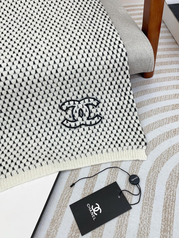 SCARF 180 CM IN WHITE MIX BLACK CASHMERE 394592