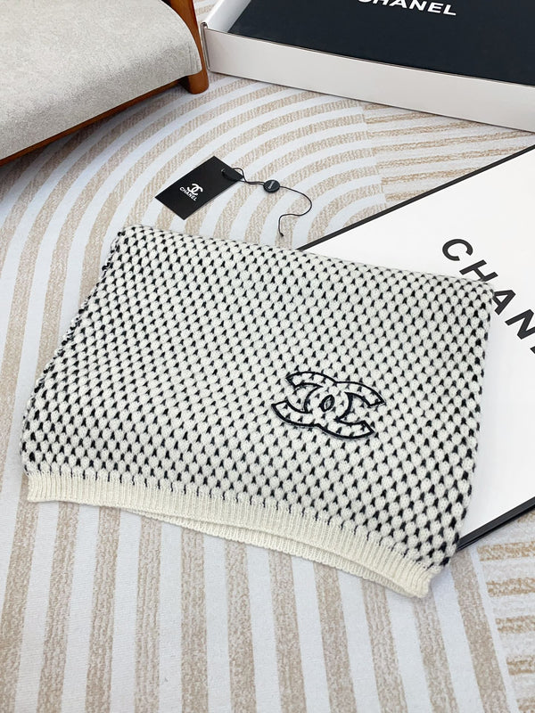 SCARF 180 CM IN WHITE MIX BLACK CASHMERE 394592