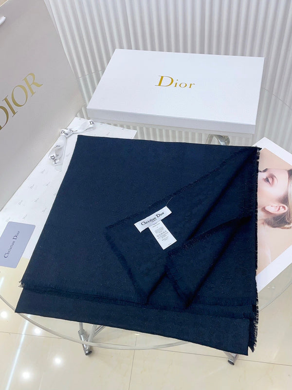 SQUARE SCARF 140 CM IN NAVY BLUE WOOL AND SILK 408662