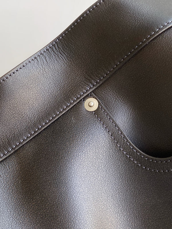 Loewe Panta Medium 30 Flamenco Clutch Bag Chocolate Calfskin
