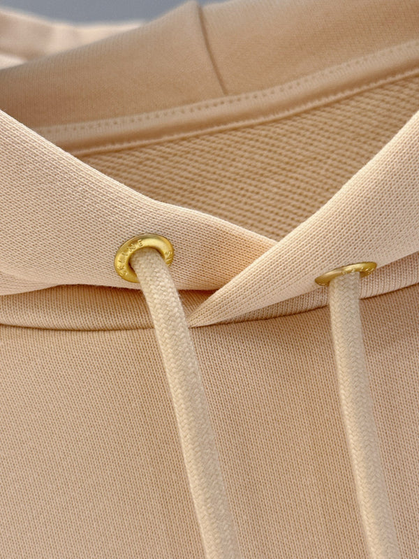 Celine 25 Letter Logo Hooded Pullover Sweatshirt Beige mix Black Cotton