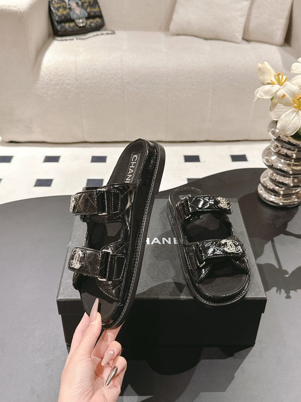 cc 25p dad mule sandal black leather 237571