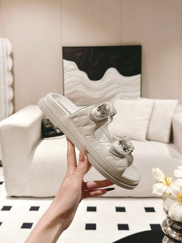 cc 25p dad mule sandal grey leather 237574