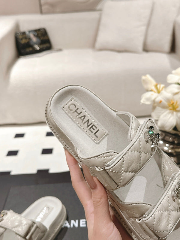 cc 25p dad mule sandal grey leather 237574