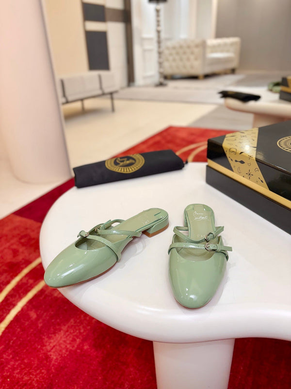 CL Jane Nina Mules Green Patent Leather 825193