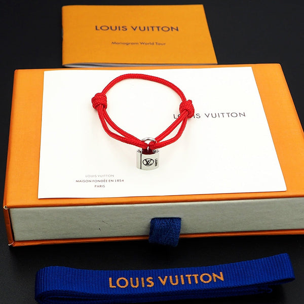 Silver Lockit Bracelet Red