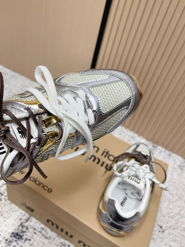 MiuMiu x New Balance Casual Sneakers Multicolor Patent Leather and Mesh 533991