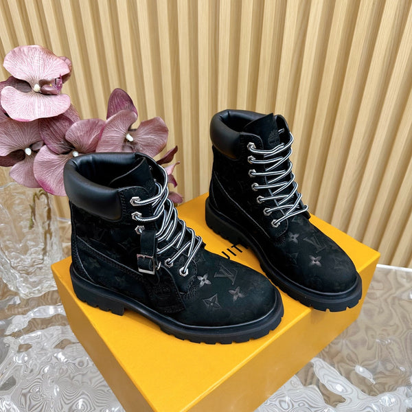 LV x Timberland 6-In High End Ankle Boot Black Monogram Suede