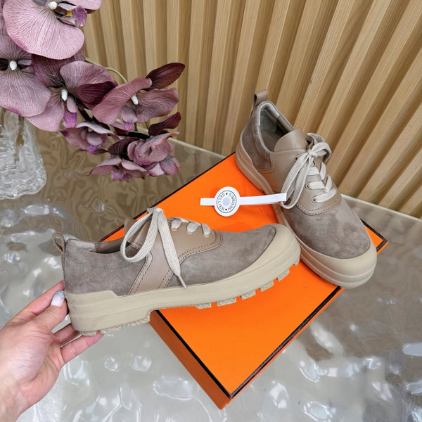 HM Kool Oxford Shoes Taupe Suede Sheepskin 589183