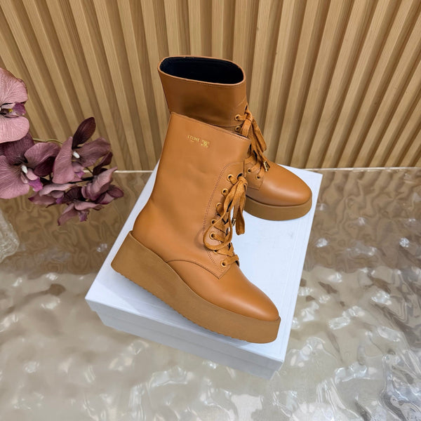 CE 26s Wedge Combat Boots 5cm Gum Leather 131250
