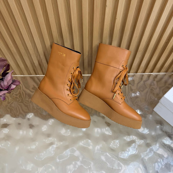 CE 26s Wedge Combat Boots 5cm Gum Leather 131250