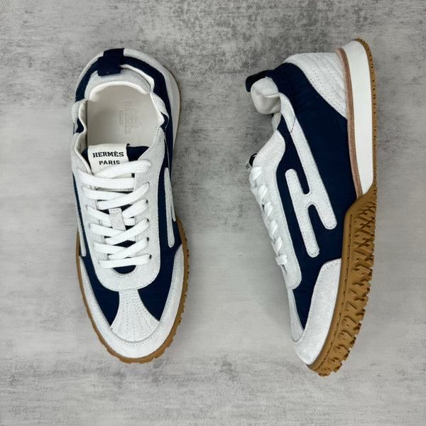 HM Men's Jet Sneaker White Blue Suede 656858