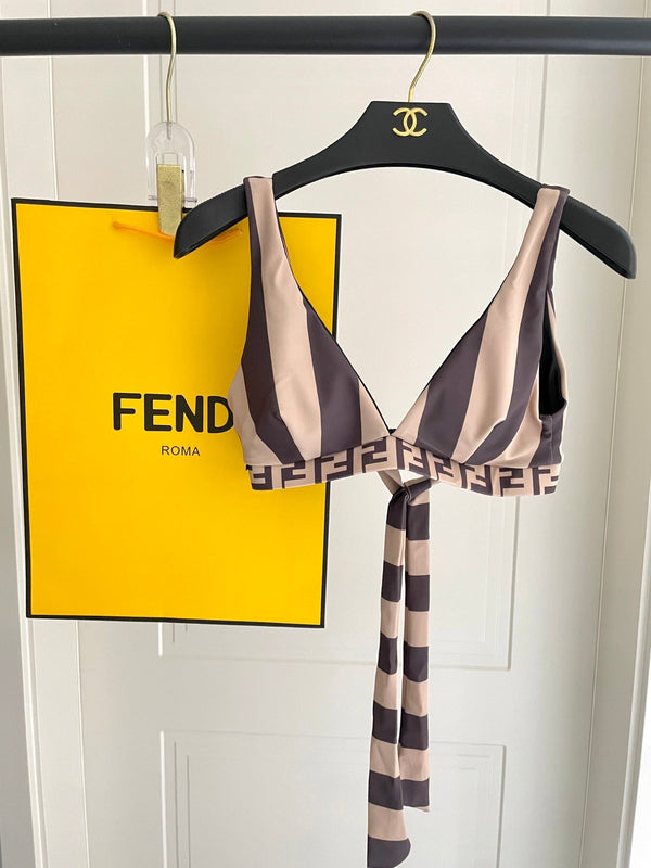 Fendi Swimsuit Brown Beige Technical Fabric 180518