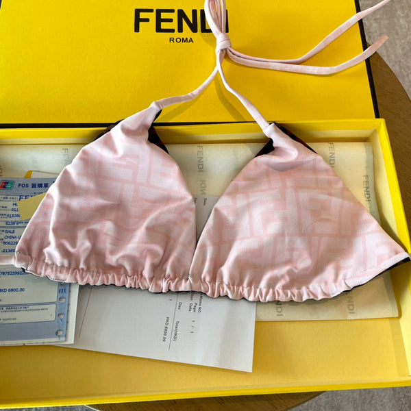 Fendi Swimsuits Pink Beige Cotton 180523