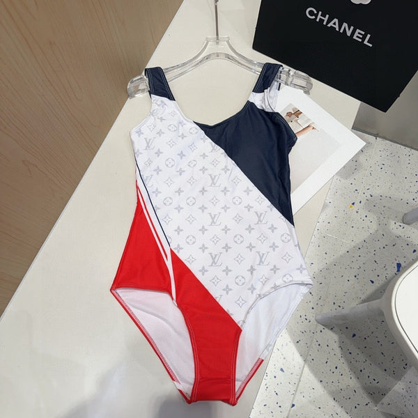 LV Swimsuits Black Red White Cotton 180530