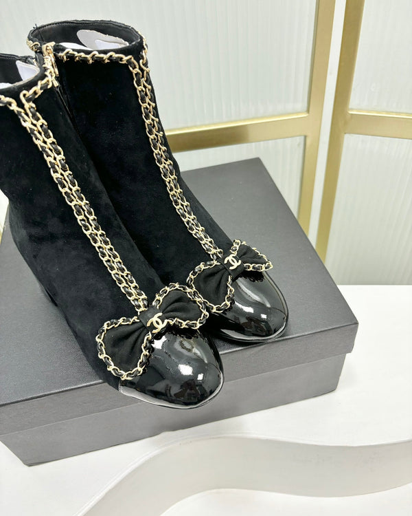 CC Ankle Boot 65 Black Suede Leather Strap