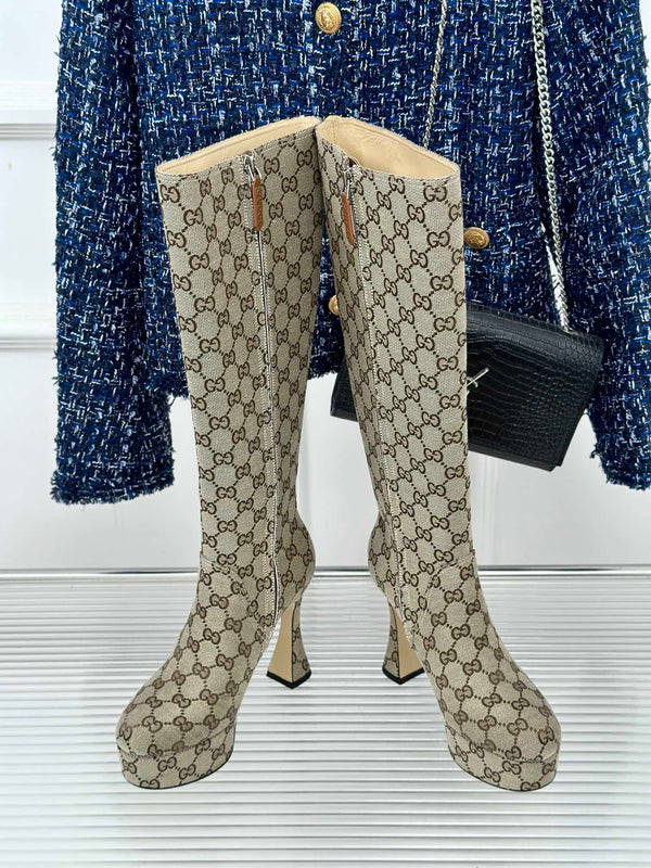 GG 26s Platform High Boots 11.5cm Canvas 174673