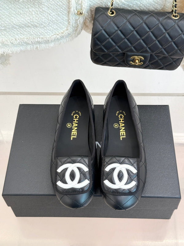 CC 26s Cambon Ballet Flats Black Quited Lambskin 887794