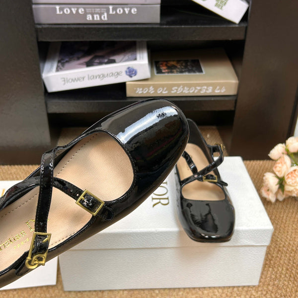 CD 26s Mary Jane Flats Patent Calfskin 157545