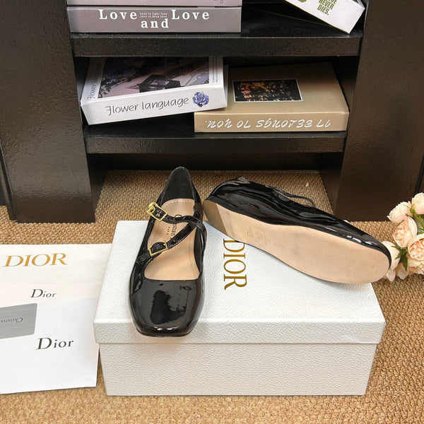 CD 26s Mary Jane Flats Patent Calfskin 157545