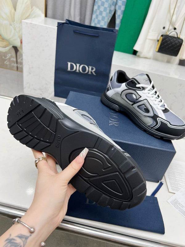 CD B30 SNEAKER BLACK AND GRAY MESH FABRIC