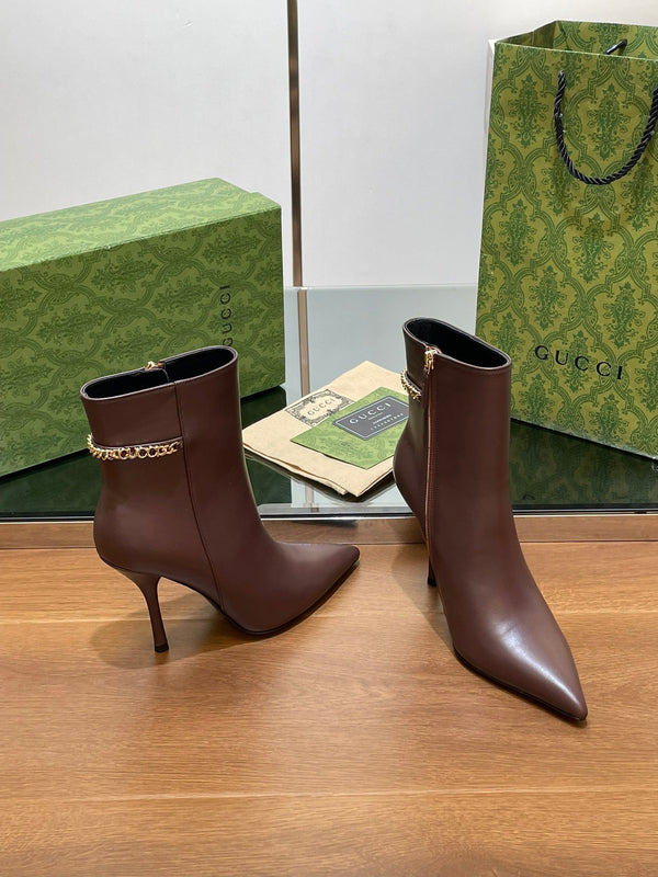 GG 26s Signoria Ankle Boot 10.5cm Brown Cowhide 997222