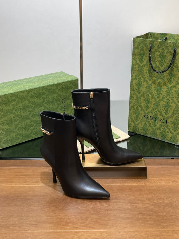 GG 26s Signoria Ankle Boot 10.5cm Black Cowhide 997223