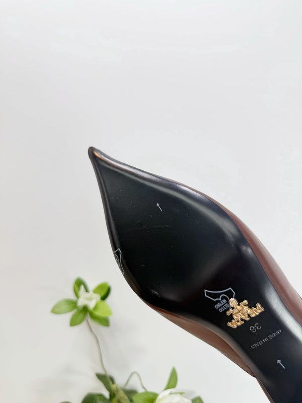 PRA 26SS High Heel Mule 55 Brown Cowhide 592410