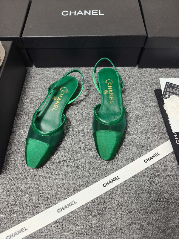 CC 26s Slingback 20 Green Mesh Fabric Sheepskin 681999