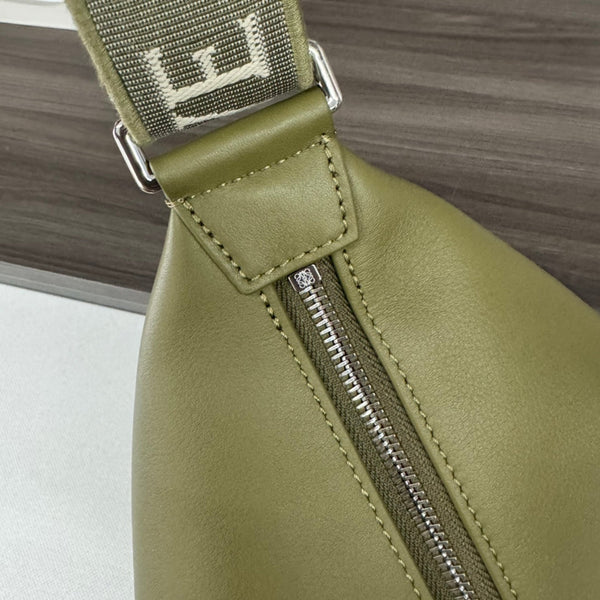 Loewe Cubi Crossbody Bag Olive Green Smooth Calfskin