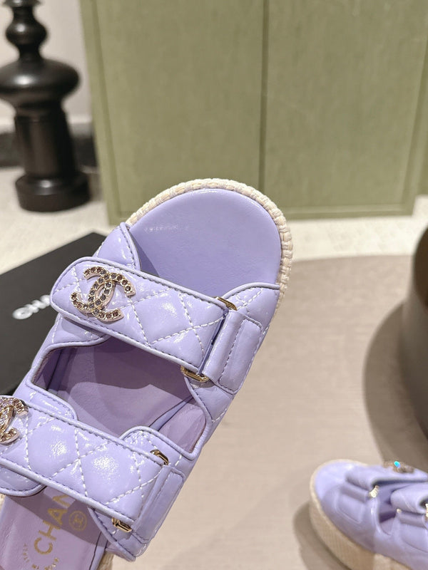 CC 26s Dad Platform Sandal Mule Light Purple Sheepskin 762872