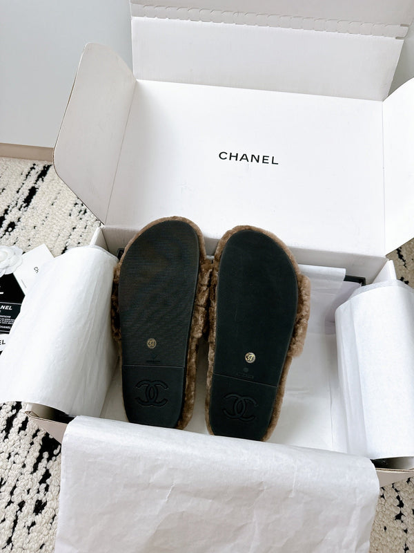 CC 25s Slippers 50mm Brown Wool 433604