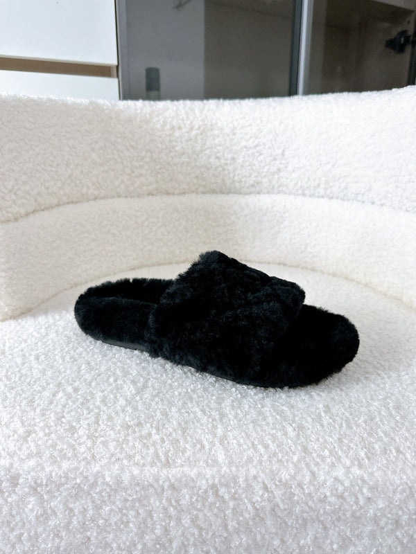 CC 25s Slippers 50mm Black Wool 433606