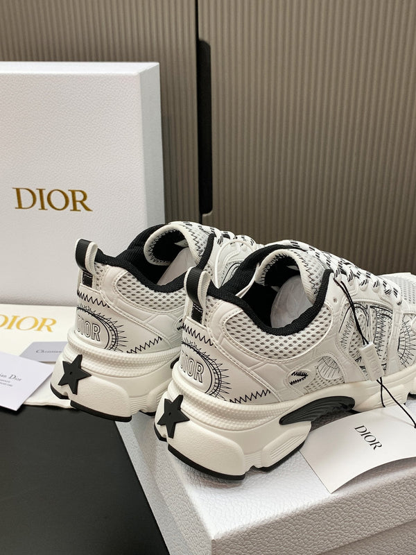 CD Chrono Sneaker White Black Mesh Calfskin 905015