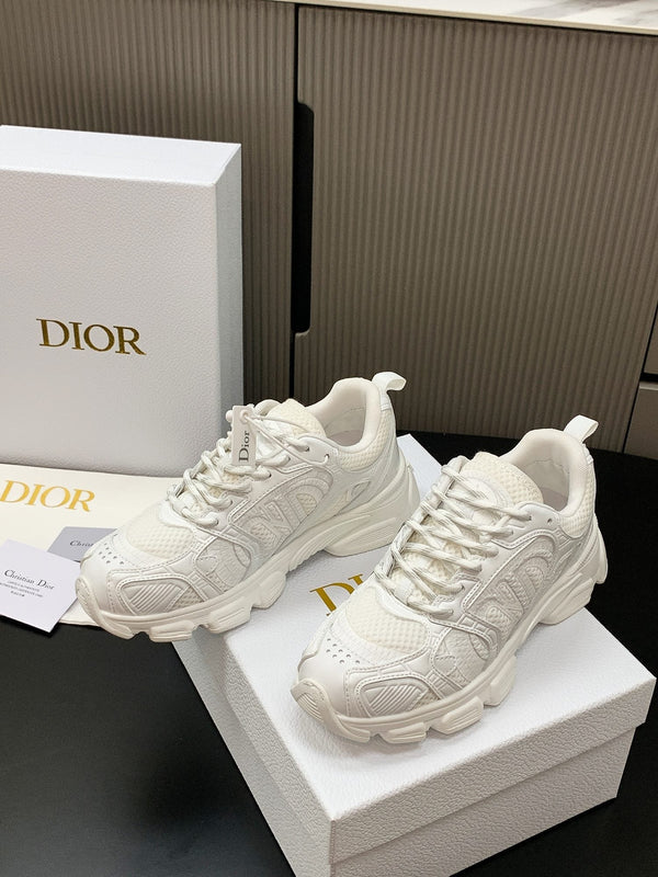 CD Chrono Sneaker White Mesh Calfskin 905016