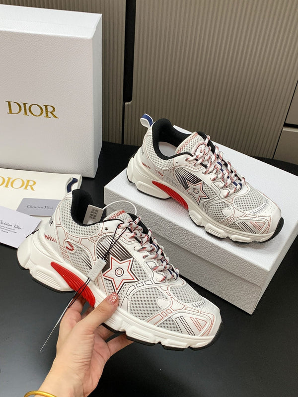 CD Chrono Sneaker White Red Mesh Calfskin 905017