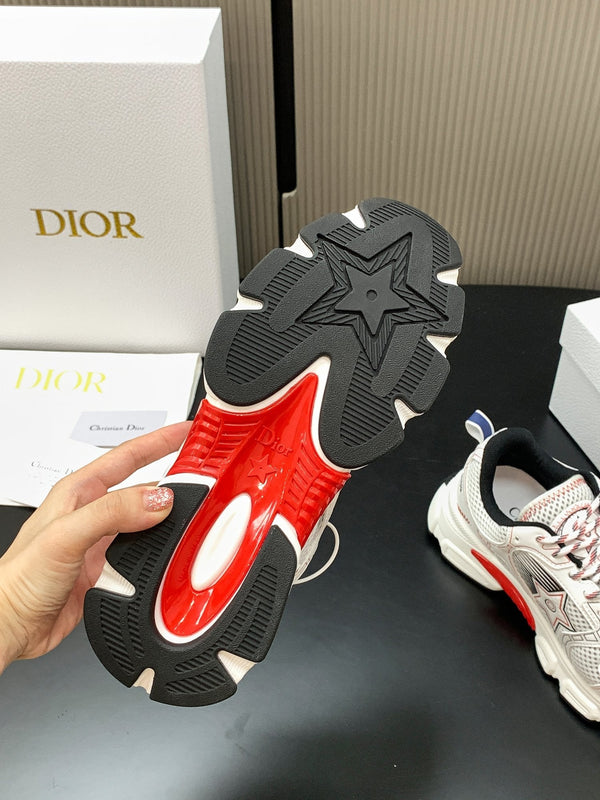 CD Chrono Sneaker White Red Mesh Calfskin 905017