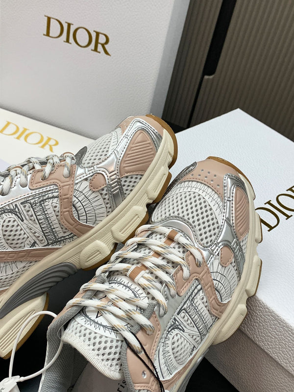 CD Chrono Sneaker Pink Sliver Mesh Calfskin 905020
