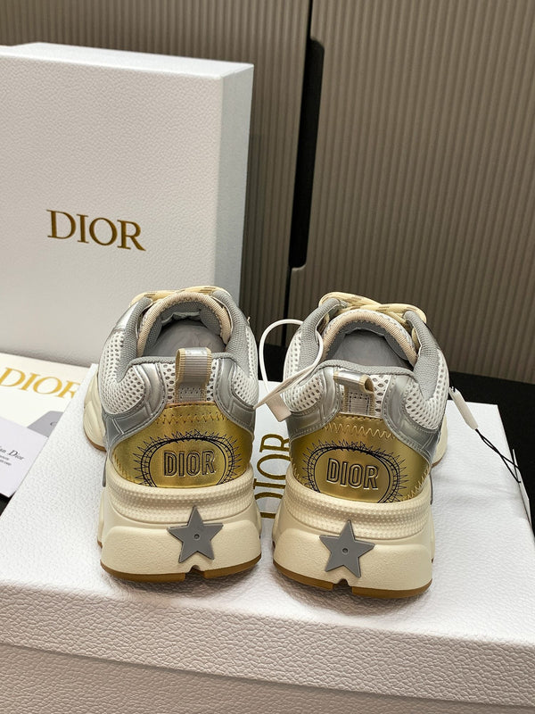 CD Chrono Sneaker Gold Sliver Mesh Calfskin 905021