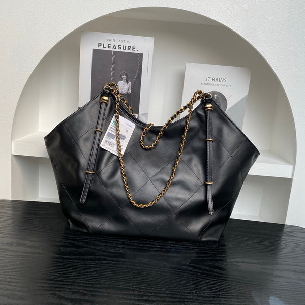 Chanel 2025 Maxi Hobo Bag 47cm Black Soft Calfskin 322113