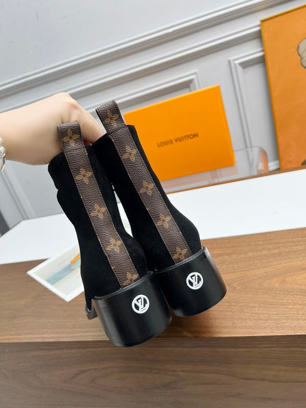 LV Jazz Boots Black Suede