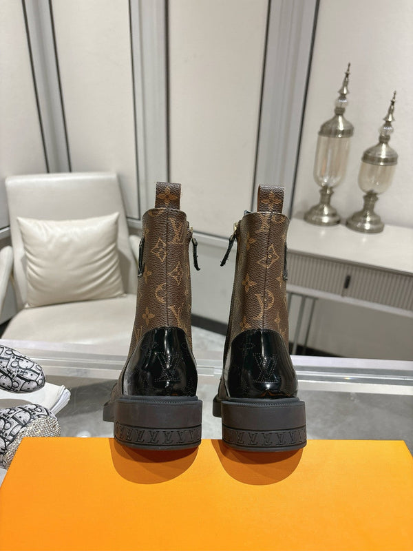 LV Citizen Flat Ranger Boot Dark Brown Monogram Cowhide