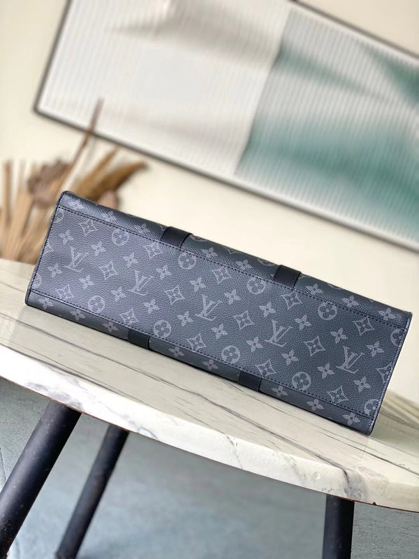 SAC PLAT 24H 41 IN DARK GRAY MONOGRAM ECLIPSE CANVAS
