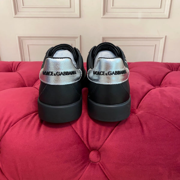 DC 25 Portofino Sneakers Black Eagle-Print & Sheepskin 271107
